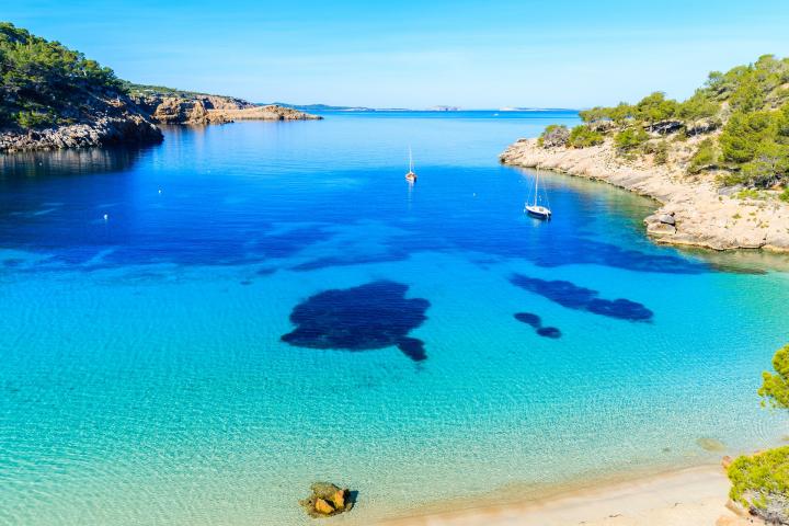 Secluded bay in Ibiza